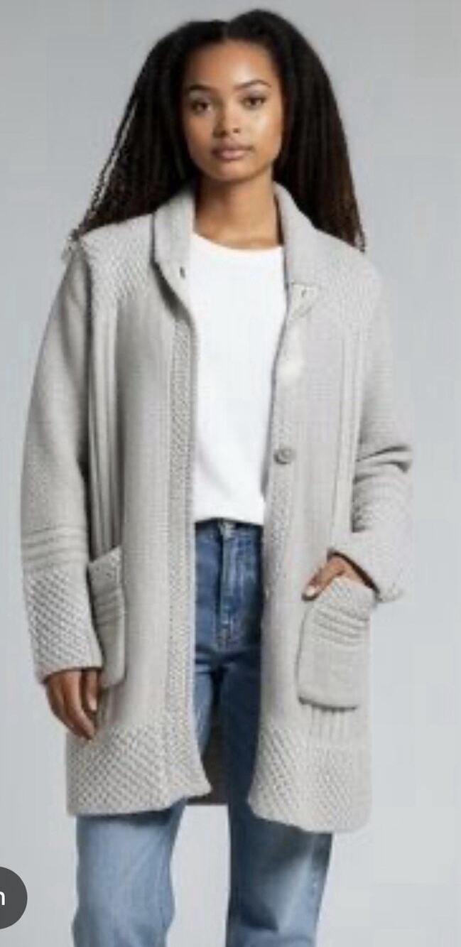 Prana Women's Elsin Sweater Coat Gray Cardigan Size M Boho Hippie Yoga